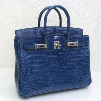 HERMES エルメス バーキン25 スーパーコピー クロコダイルポロサス ブルーロイ シルバー金具 05P01Sep13 Birkin 234